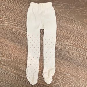 Janie and Jack Pink dot tights (0-6 months)